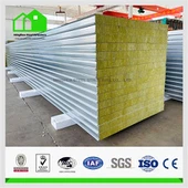 Panneau mural sandwich en laine de roche en métal